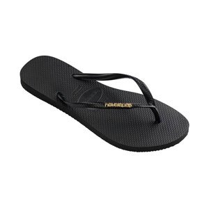 Havaianas Slim Logo Metallic Black Gold