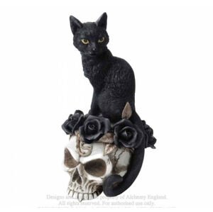 ALCHEMY GOTHIC Dekoráció - Black Cat & Skull