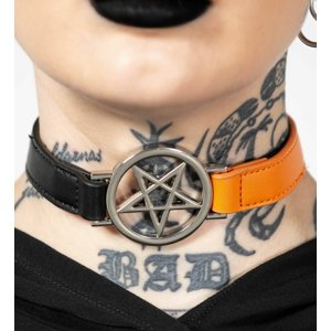 Nyakpánt KILLSTAR - Penta Half Choker - Fekete/Narancs