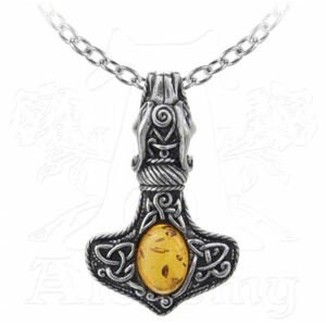 ALCHEMY GOTHIC nyaklánc - Amber Dragon Thorhammer - P728