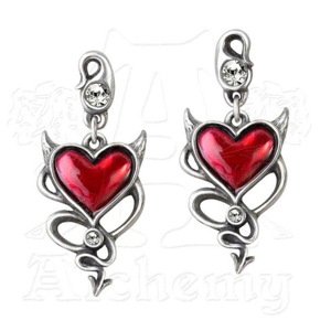 ALCHEMY GOTHIC fülbevaló - Devil Hearth Studs - ULFE22