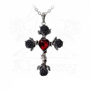 ALCHEMY GOTHIC nyaklánc - Black Rosifix - P758