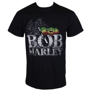 metál póló férfi Bob Marley - Distressed Logo - ROCK OFF - BMATS01 L