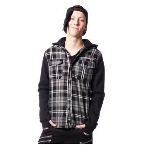 kapucnis pulóver férfi - QUINN JACKET MENS GREY CHECK - VIXXSIN - POI403 S