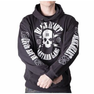 kapucnis pulóver férfi - BASTARD SKULL BASIC - BLACK HEART - 8815 3Xl