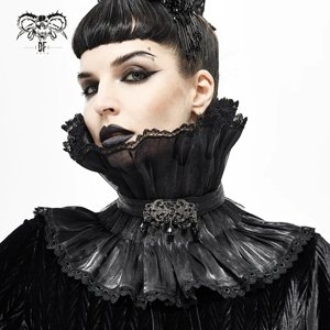 Nyakpánt DEVIL FASHION - Fleeting Glance Gothic Pleated High Collar - Fekete XL-4XL