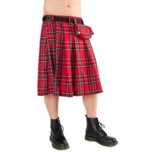 skót szoknya férfi Black Pistol - Short Kilt Tartán Red - B-2-10-060-04 S