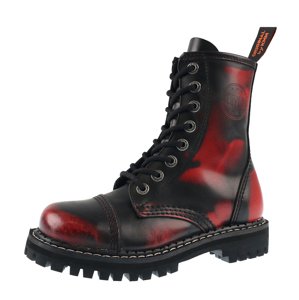 bőr csizma unisex - KMM - Black/Red - 080 37