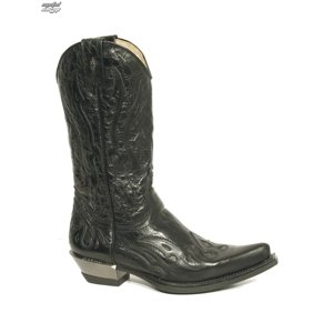 bőr csizma - Flame Biker (7921-S1) Black - NEW ROCK - M.7921-S1 43