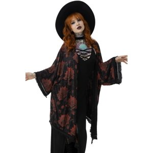 Női kardigán KILLSTAR - Blood Rose Kimono - fekete/piros XL