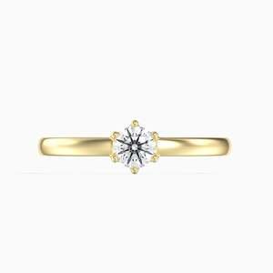14K Arany Gyűrű Fehér Gyémánttal GIA nemzetközi tanusítvánnyal, Méret: 59-58