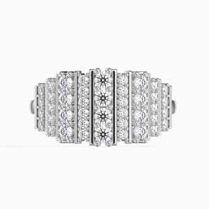 14K Fehérarany Gyűrű 42 darab Fehér Gyémánttal, Méret: 54-55