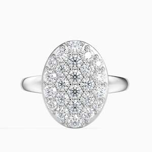 14K Fehérarany Gyűrű 24 darab Fehér Gyémánttal, Méret: 59-58